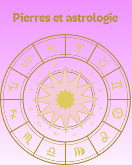 Pierres et astrologie - roue astrologique avec les 12 signes du zodiaque