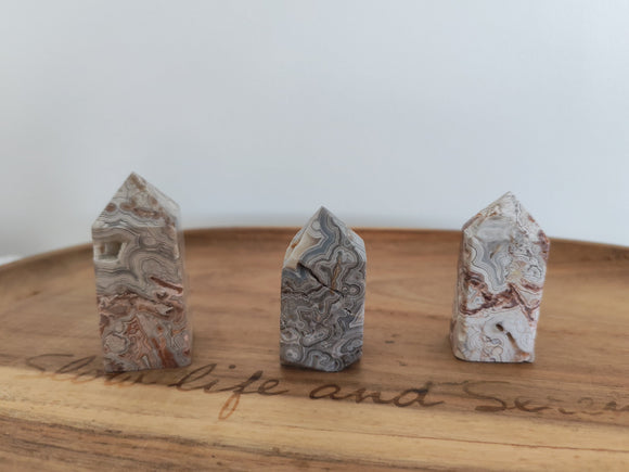 Agate Crazy Lace pointe - les 3 pièces