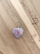 Pendentif cœur rhodocrosite bélière argent - fond bois