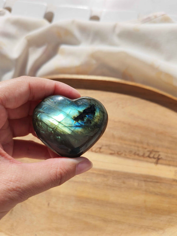 Cœur en Labradorite – Pierre Naturelle Lithothérapie | Pièce Unique