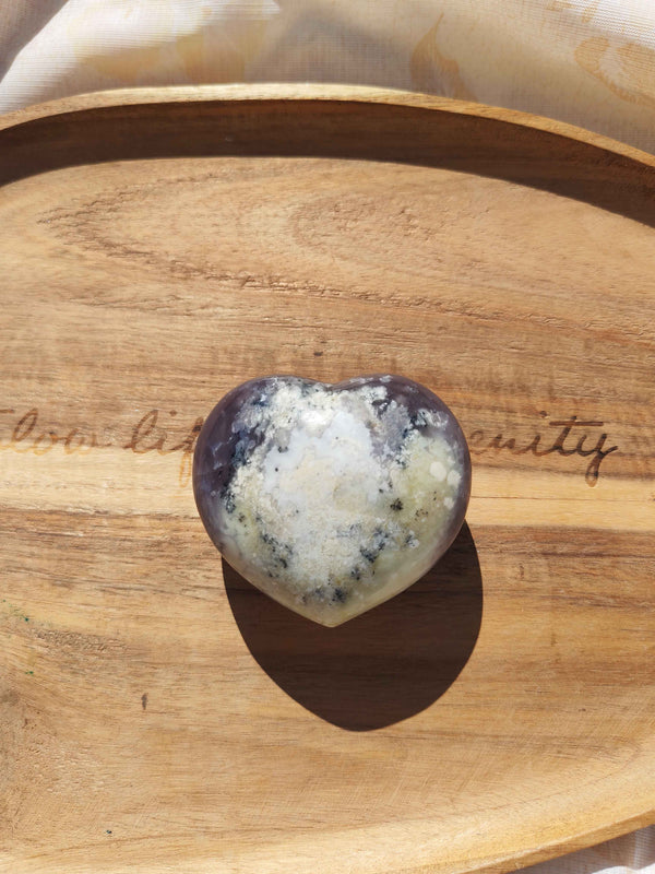 Cœur en Agate Dendritique – Pierre Naturelle Lithothérapie | Pièce Unique