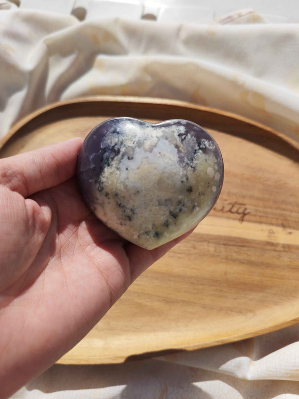 Cœur en Agate Dendritique – Pierre Naturelle Lithothérapie | Pièce Unique