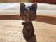 Chat Luna Sculpté en Obsidienne Argentée – Statuette Pierre Naturelle