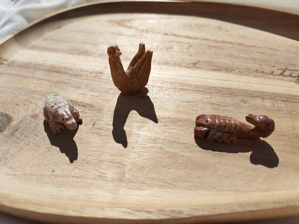 Animal Sculpté en Stéatite – Alligator, Scorpion ou Cygne | Pierre Naturelle