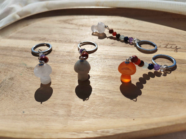 Porte-clés Champignon 7 Chakras – Pierres naturelles