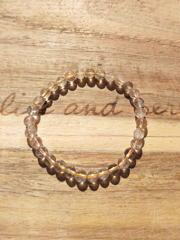 Bracelet Cristal de Roche Inclusions Rutile – Perles 6mm