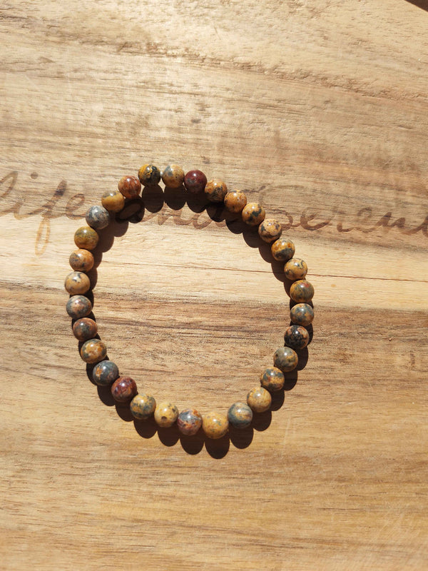 Bracelet Jaspe Léopard – Perles 6mm Pierre naturelle