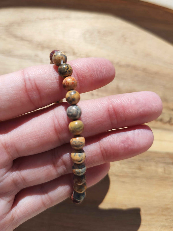 Bracelet Jaspe Léopard – Perles 6mm Pierre naturelle
